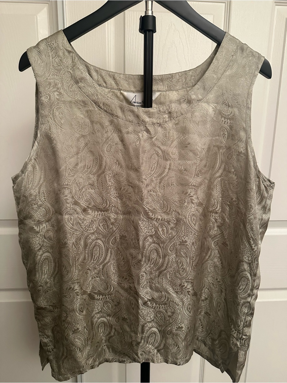 Anne Carson Sleeveless Silk Blend Top, Size Large